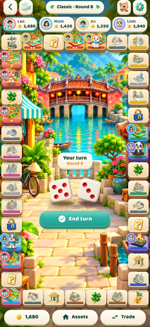 The board during an online game